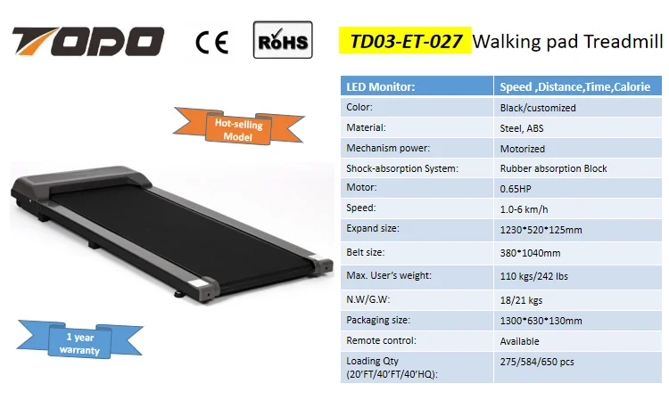 Mini smart electric walking pad under desk flat treadmills for running motorized fitness treadmill exercise machine for home gym