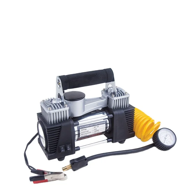 CE&ROHS 2 cylinder 12 volt tire inflator car air compressor pump with light BS-8008