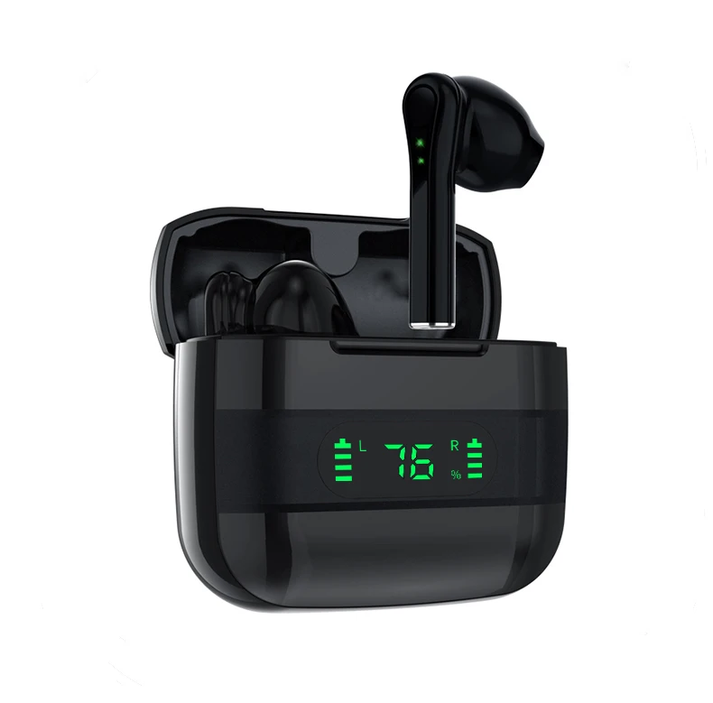 Newest IPX5 Waterproof Metal case TWS Wireless BT earphones earbuds with battery LED display