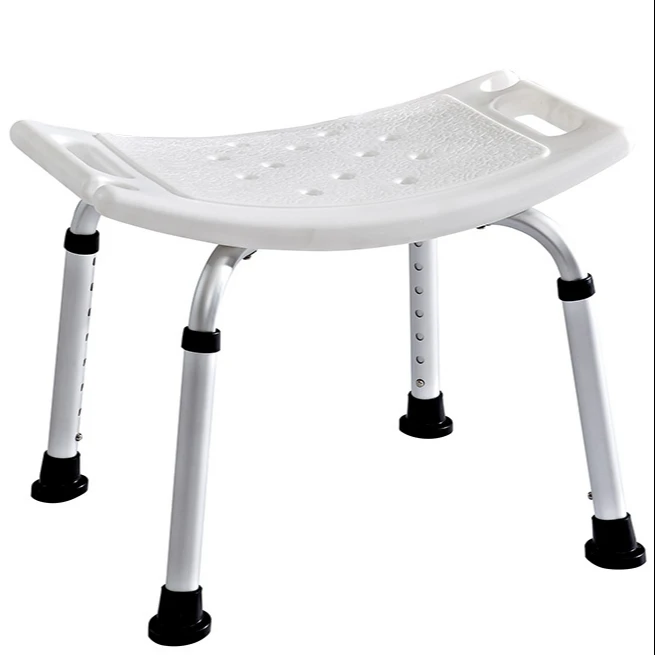 Bathroom Chair Plastic Seat Safety Bath Bench Height Adjustable Anodize Frame Non-slip Silla Para Ducha Aluminum Shower Chair