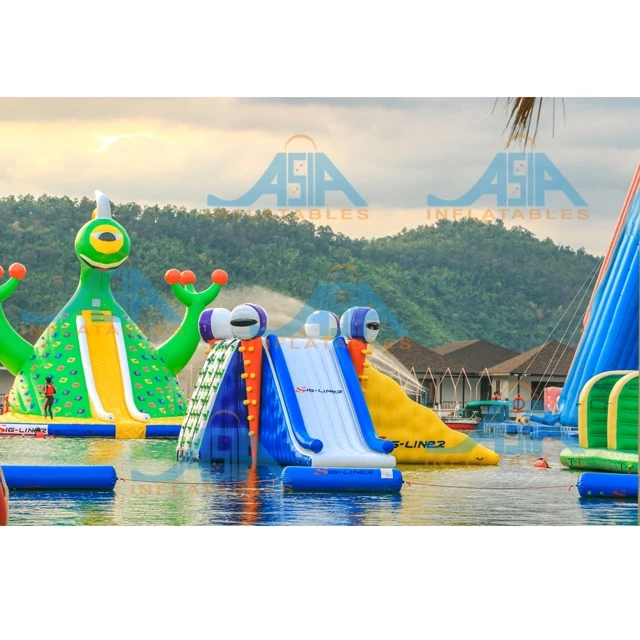 Inflatable beach fun water sports games floating sea aqua park