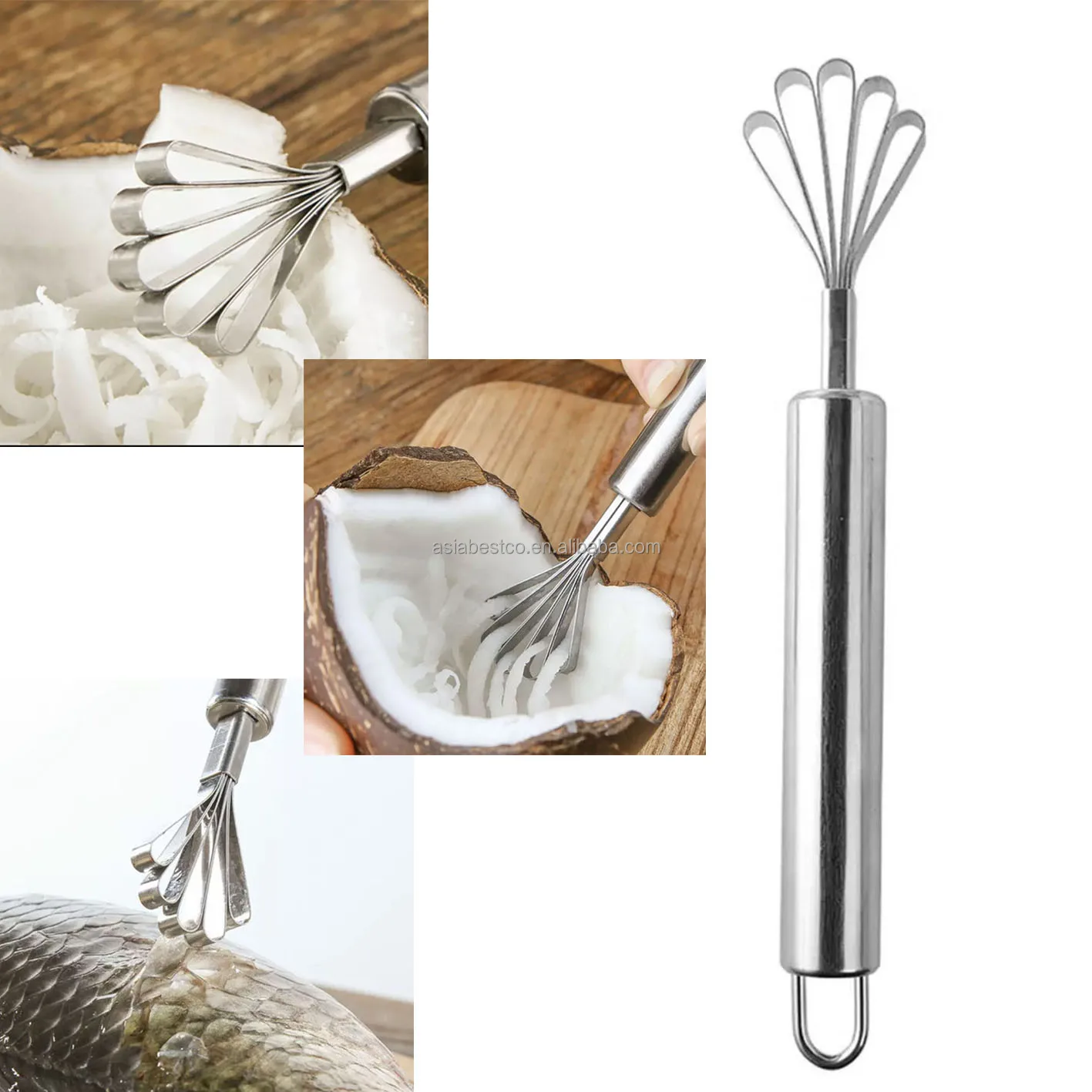 Practical Coconut Scraper Stainless Steel Fish Scale Scraper