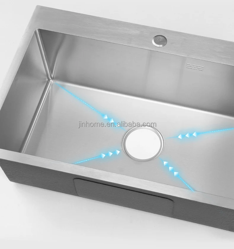 Stainless Steel Step Handmade Above Mount Waterfall Faucet multifunction triple bowl Kitchen sinks for the kitchen