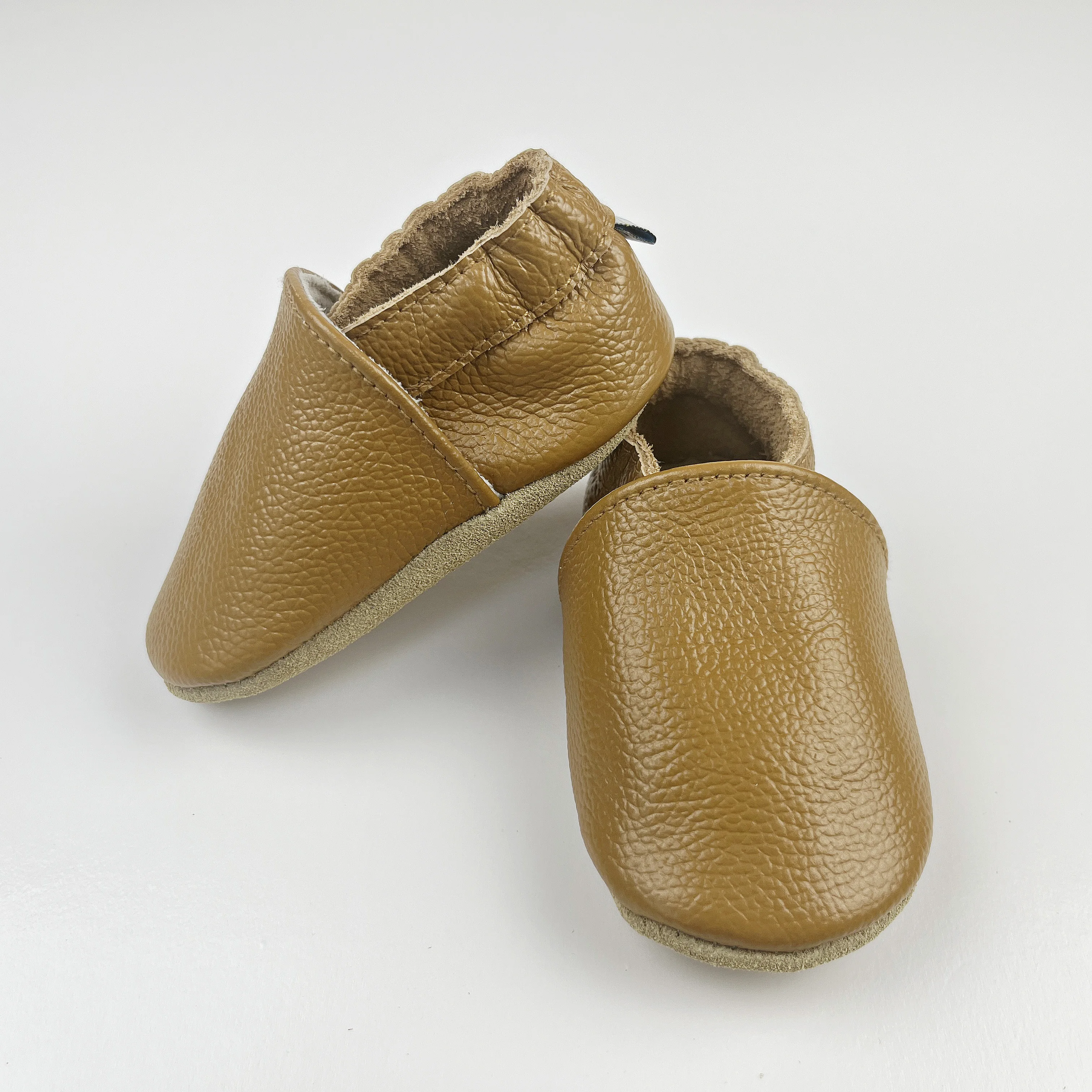 Bede Factory wholesale khaki baby learning walking shoes Indoor walking shoes baby leather shoes cowhide