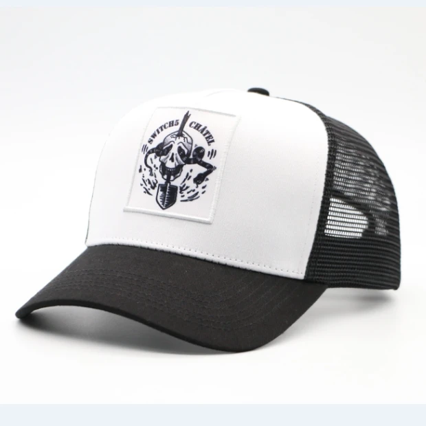 Custom embroidery logo cotton snapback mens womens high crown yupoong 5 panel trucker hat