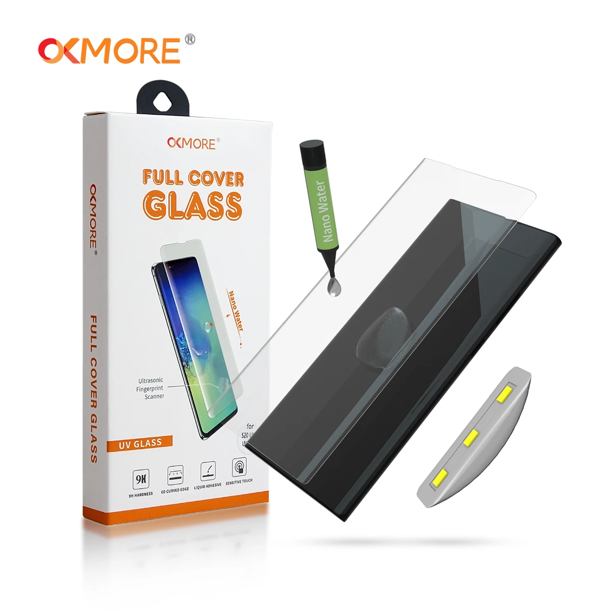 
Liquid Curved UV Tempered Glass For Samsung S20 glue UV tempered glass screen protector with LED light 