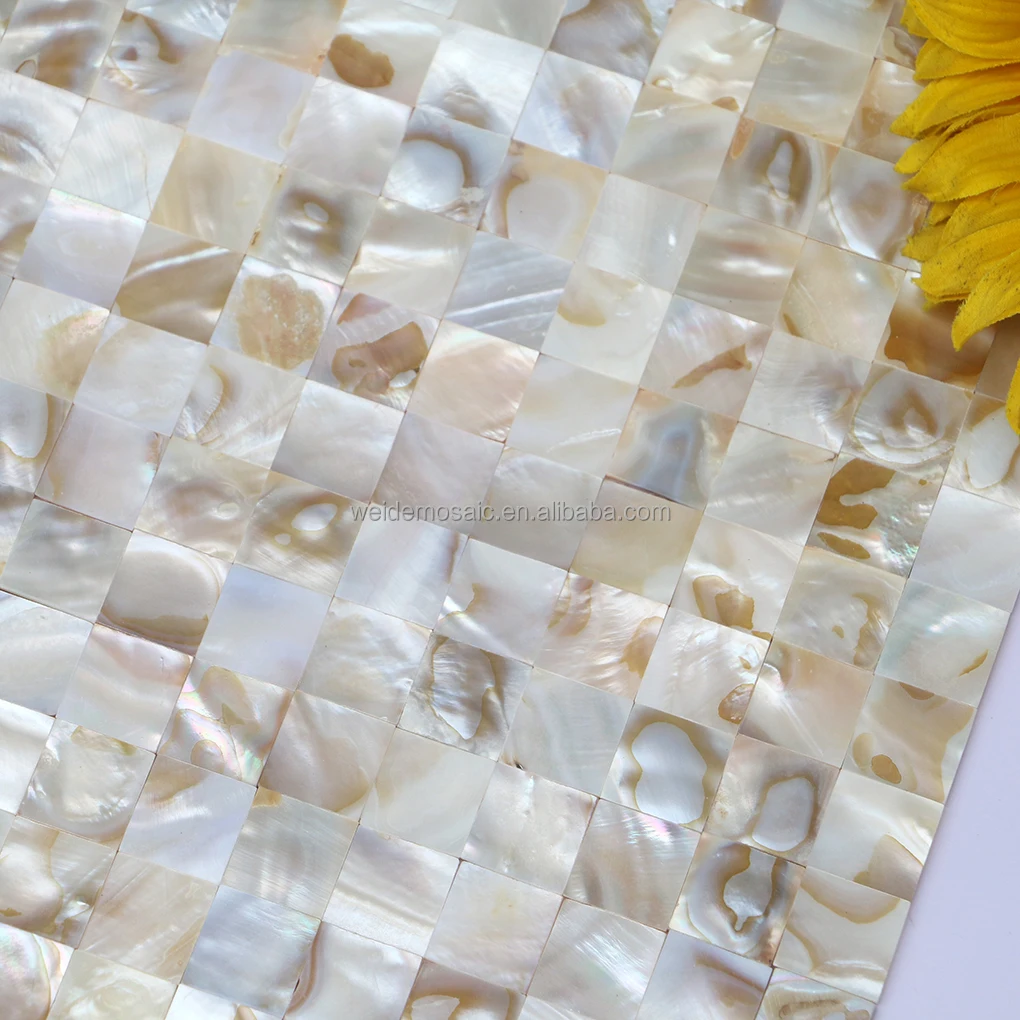 Automatic peel and stick shell mosaic tiles restaurant background wall decoration natural mother pearl mosaic tiles