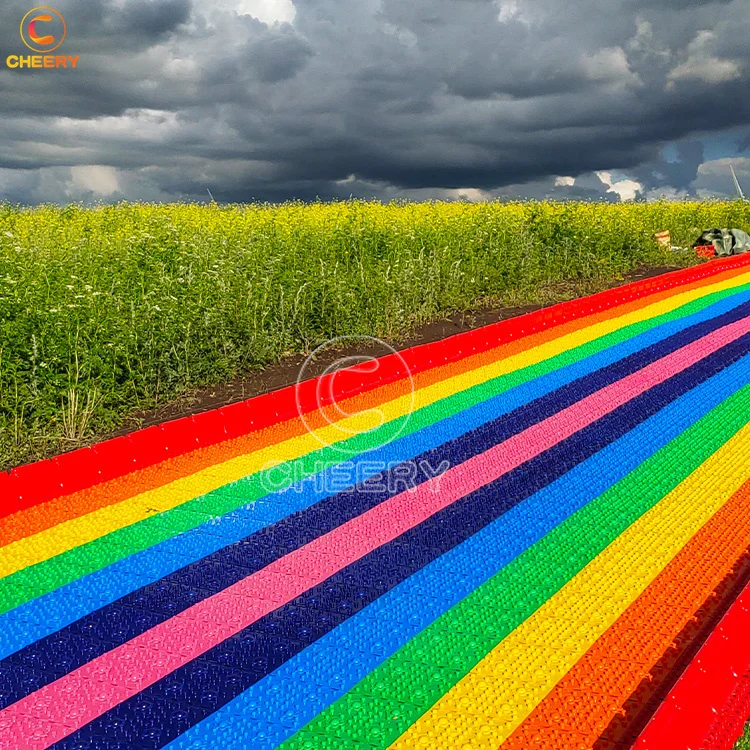 Cheery Amusement one-stop service amusement park no foundation Rainbow Slide grass slide plastic slide