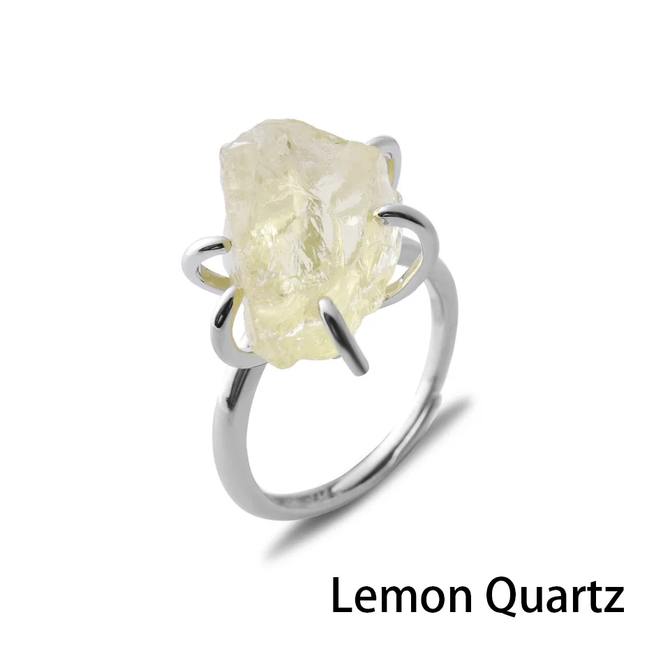 2023 Light Luxury Natural Stone Rings Brass Material High Quality Rings Rose Quartz Amethyst Rings For Women