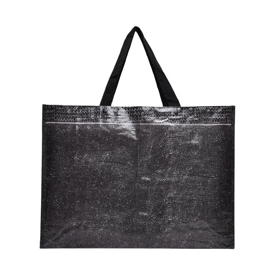 
Black Patern Non Woven Carry Plastic Pp Shopping Bags 