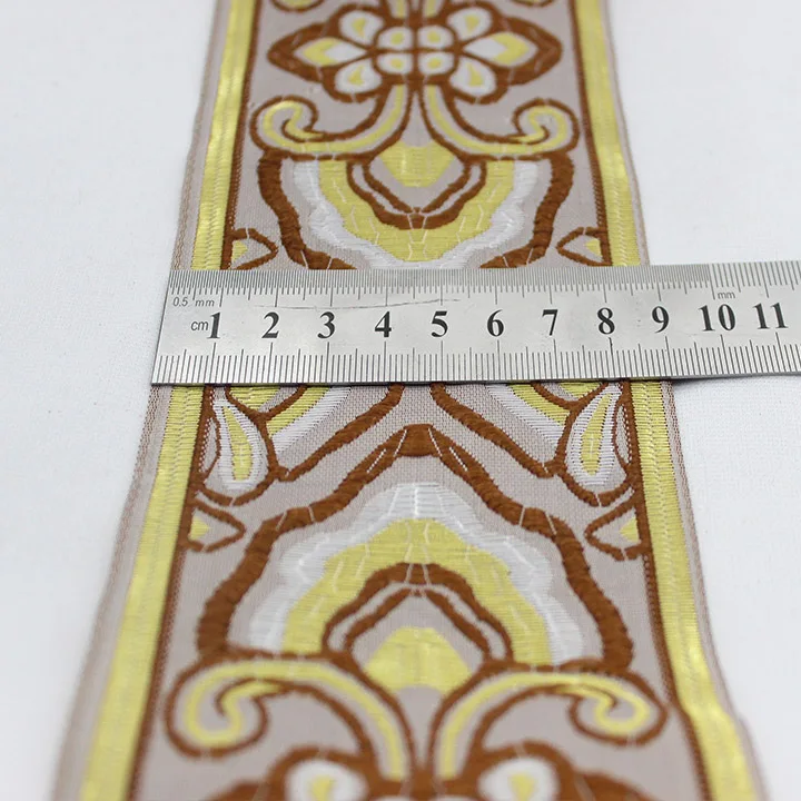 Wholesale 12 CM Width Retro Jacquard Ribbon floral curtain Lace Trim tape