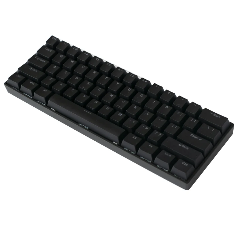 Computer Wired Keyboard 60 Percent Blue Switch RGB Backlit 61Keys Black  White Mechanical Gaming Keyboard