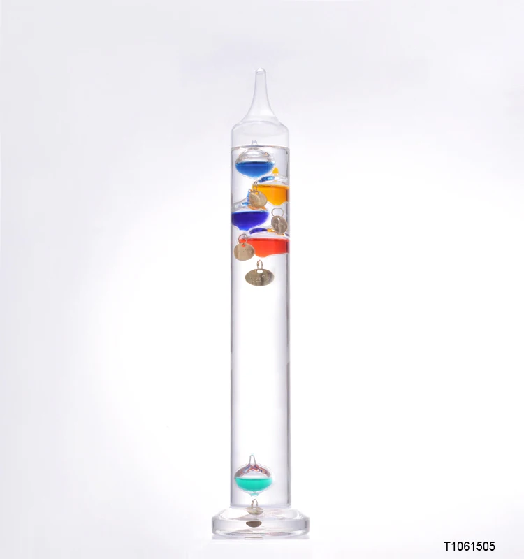 Manufactory Delicacy Muti-purpose Galileo Thermometer Unique Educational Tool floating glass balls Ornaments column