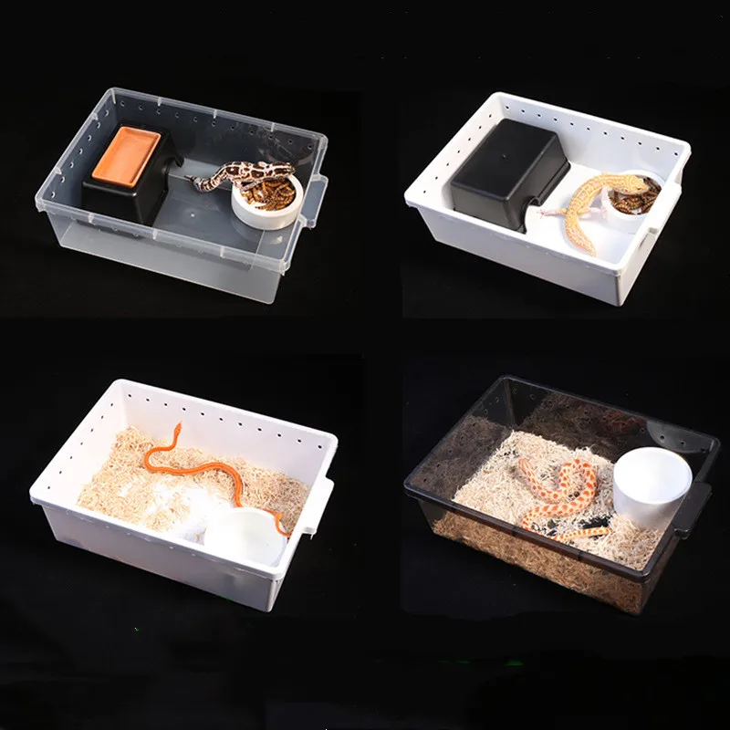 PP reptile box A4 size gecko snake plastic tub reptile breeding feeding box drawer tray