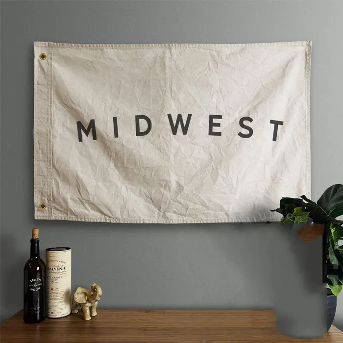 China Manufacturer Top Quality Sublimation Advertising Wall Hanging Decoration Custom Square Canvas Flag Banner With Grommet