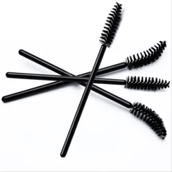 Wholesale black Mascara Wand artificial hair brush lash brushes plastic handle eyelash brush