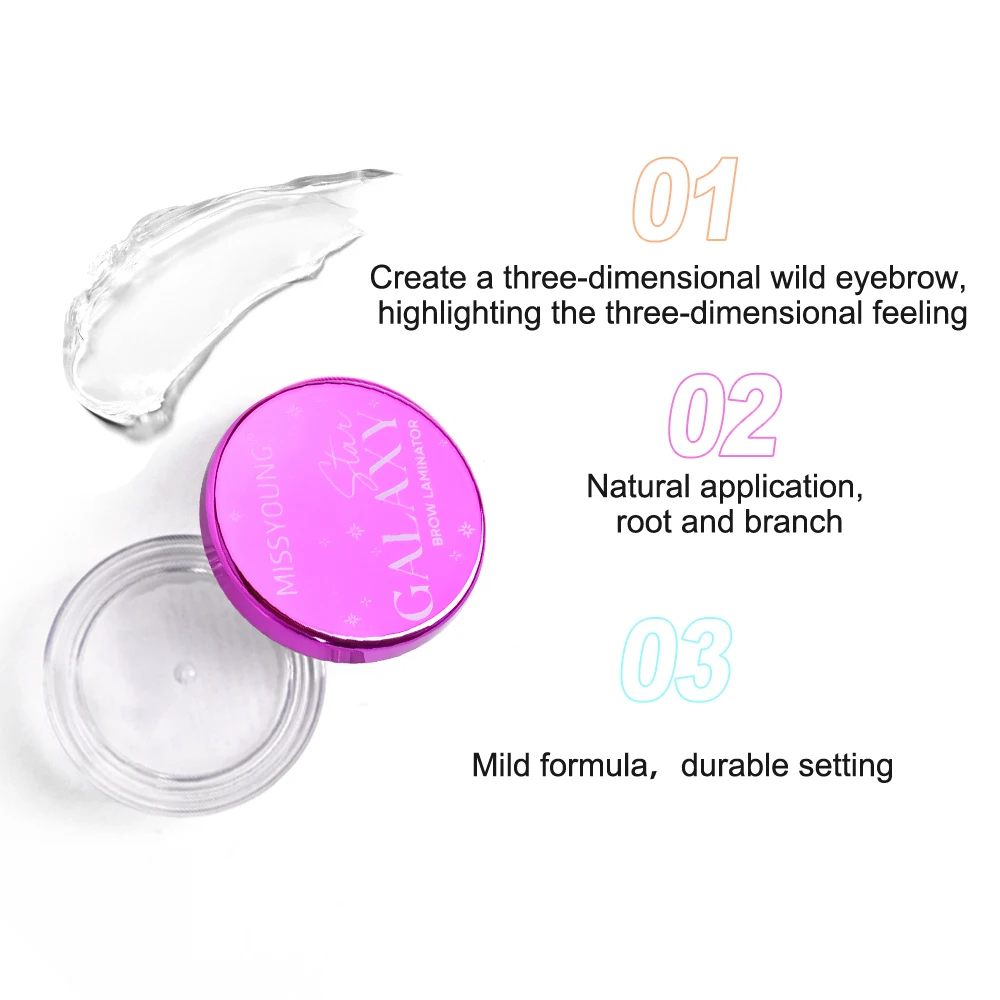 New Design Super Sticky Waterproof Long-lasting Vegan Tint Private label Eyebrow Styling Freeze Wax Gel