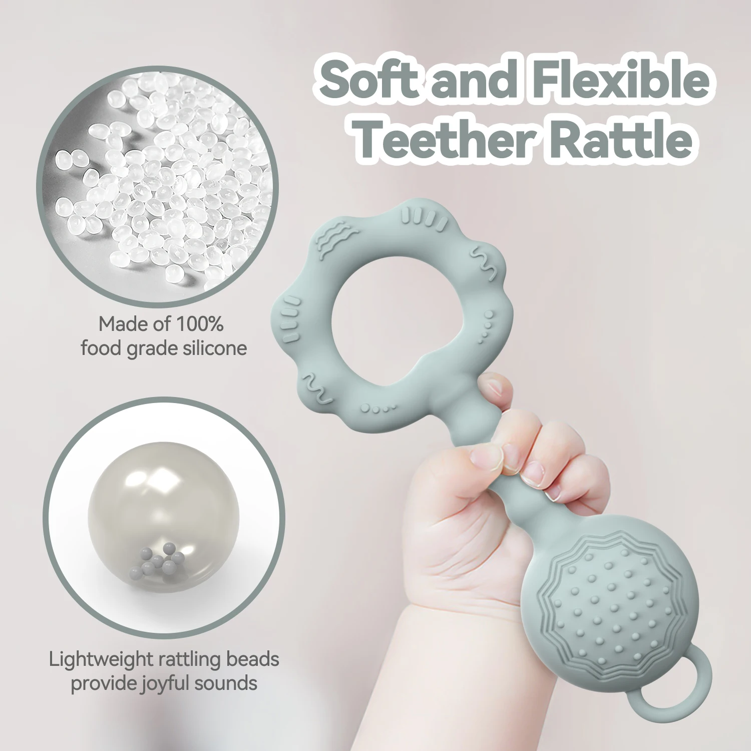 Baby 0-12 Months Food Grade Teething Toys For Babies 0 3 6 9 12 18 Mo Toys Silicone Baby Teething Teethers Toys