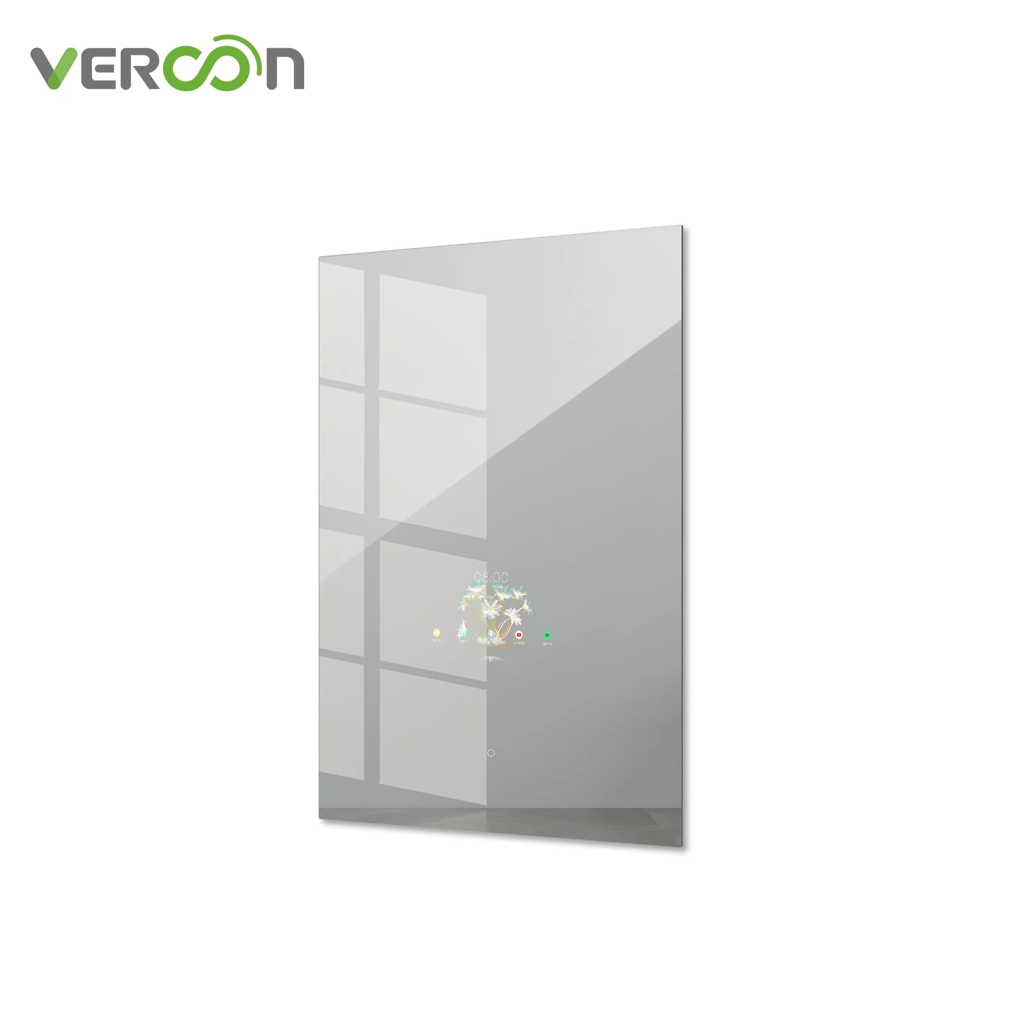 Vercon 2024 LED Lighted Bathroom Touch Screen Smart Mirror Illuminated Wall Mounted Vanity Mirror