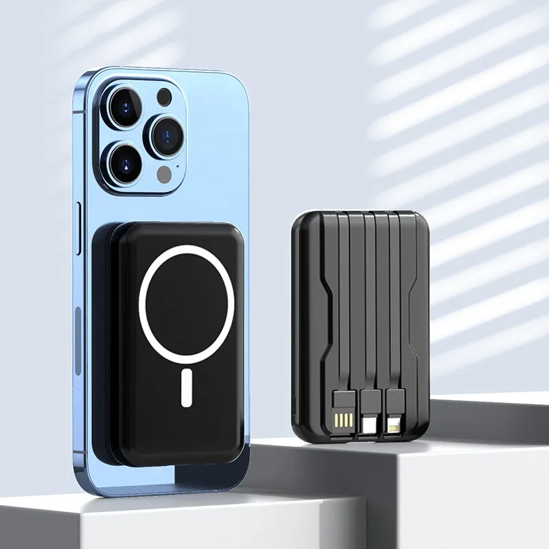 2024 News Design 10000mAh Magnetic wireless power banks customized charging bank pour telephone