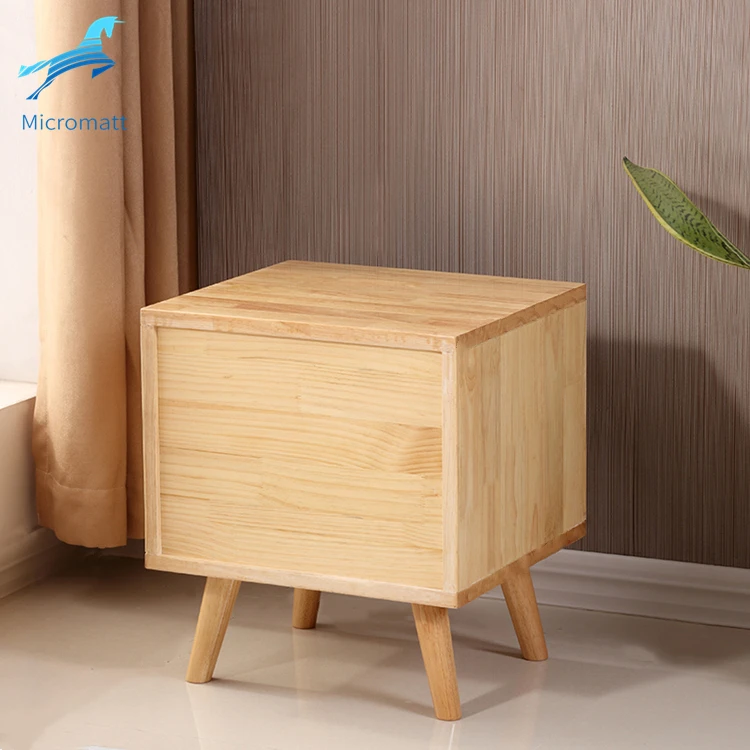 Wholesale Storable Nordic Style Log Color Bedroom Furniture 1 drawer Wood Bedside Table