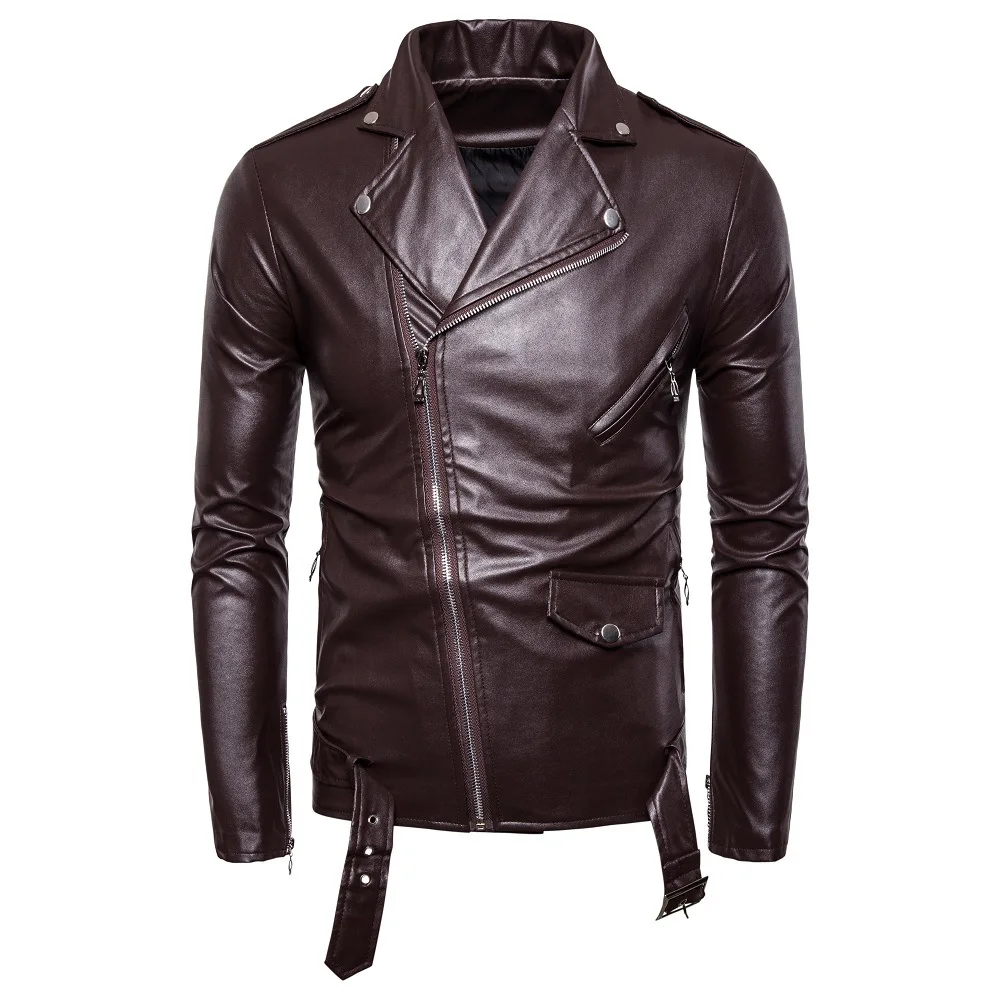 Leather Jacket For Men PU Leather Motorcycle Vintage Classic Leather Jacket Men