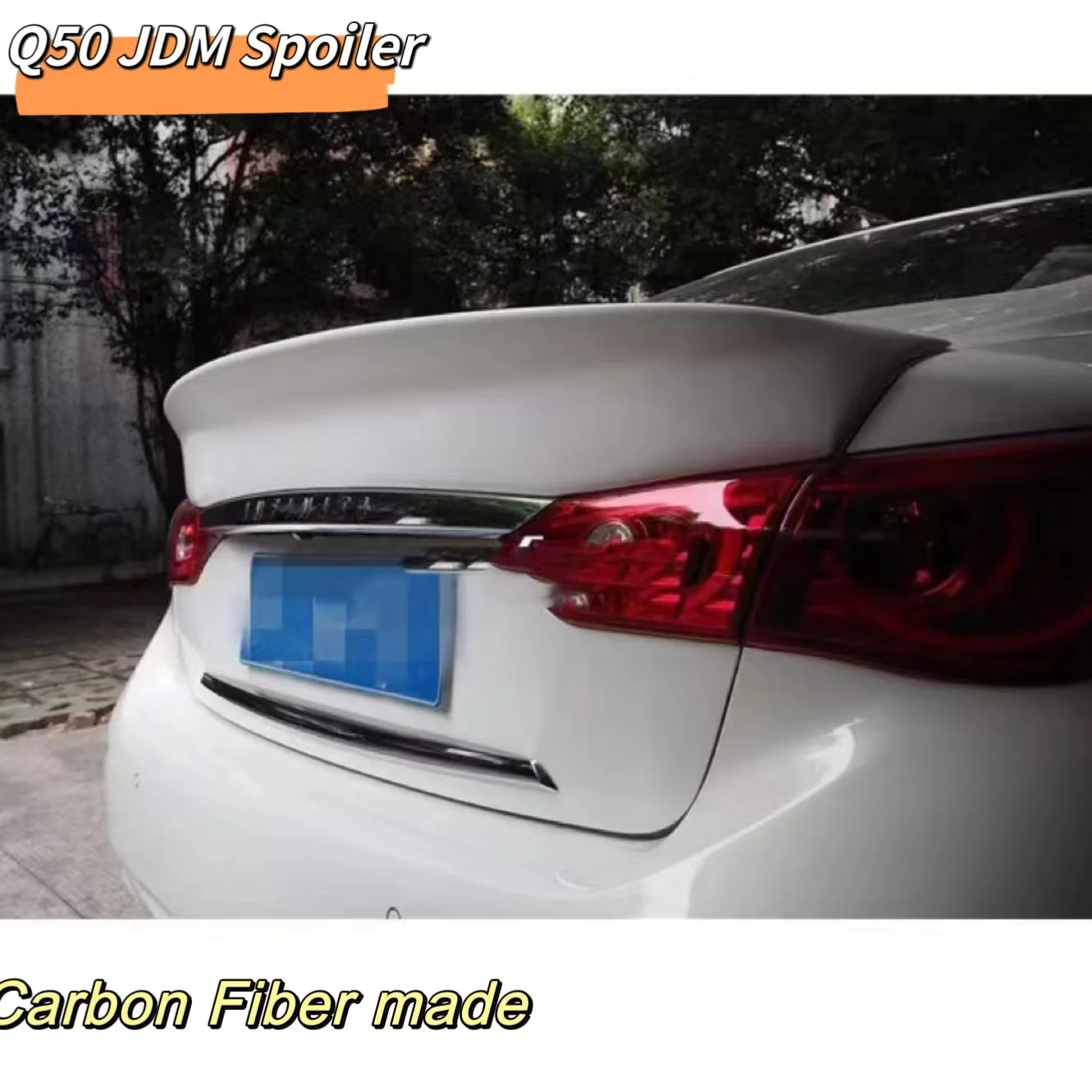 Спойлер из углеродного волокна HGD для Infiniti Q50 2014 + JDM, настоящий спойлер из углеродного волокна, задний спойлер заднего крыла