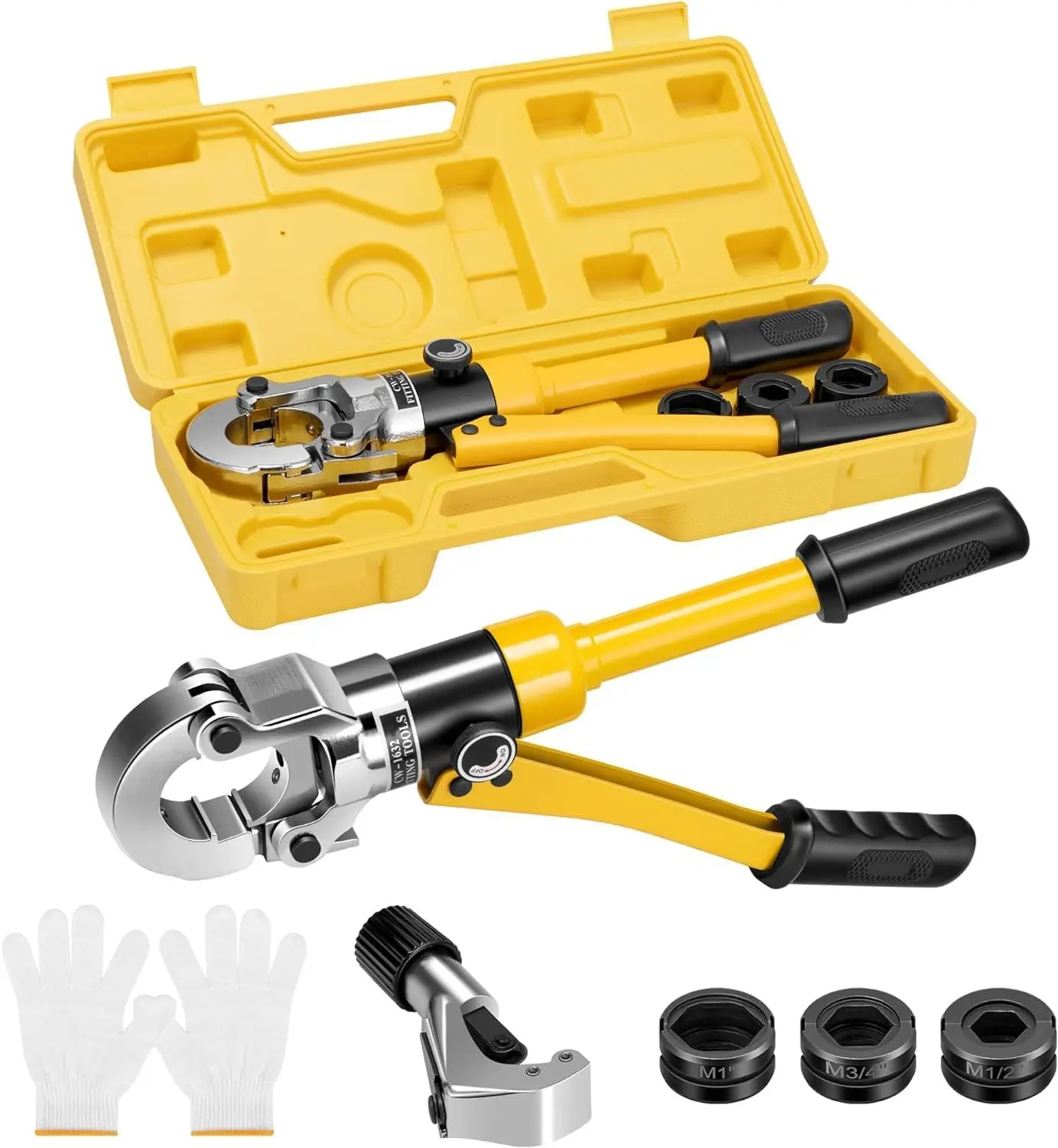 Portable High-Pressure Hydraulic Tools Kit CW-1632 Manual Press Tool Stainless Steel U TH M V Dies Crimping Copper Pipe Plumbing