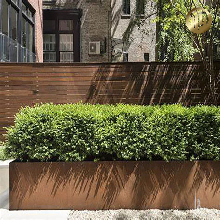 Rectangular Corten Steel High Quality Rusty Planter Pot For Plants