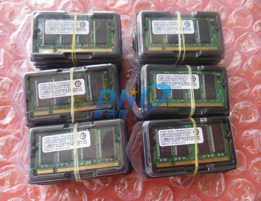 DHDEVELOPER D & H Q7559-60001 512MB 167hmz 200 PIN DDR DIMM принтер Запасные части карты памяти