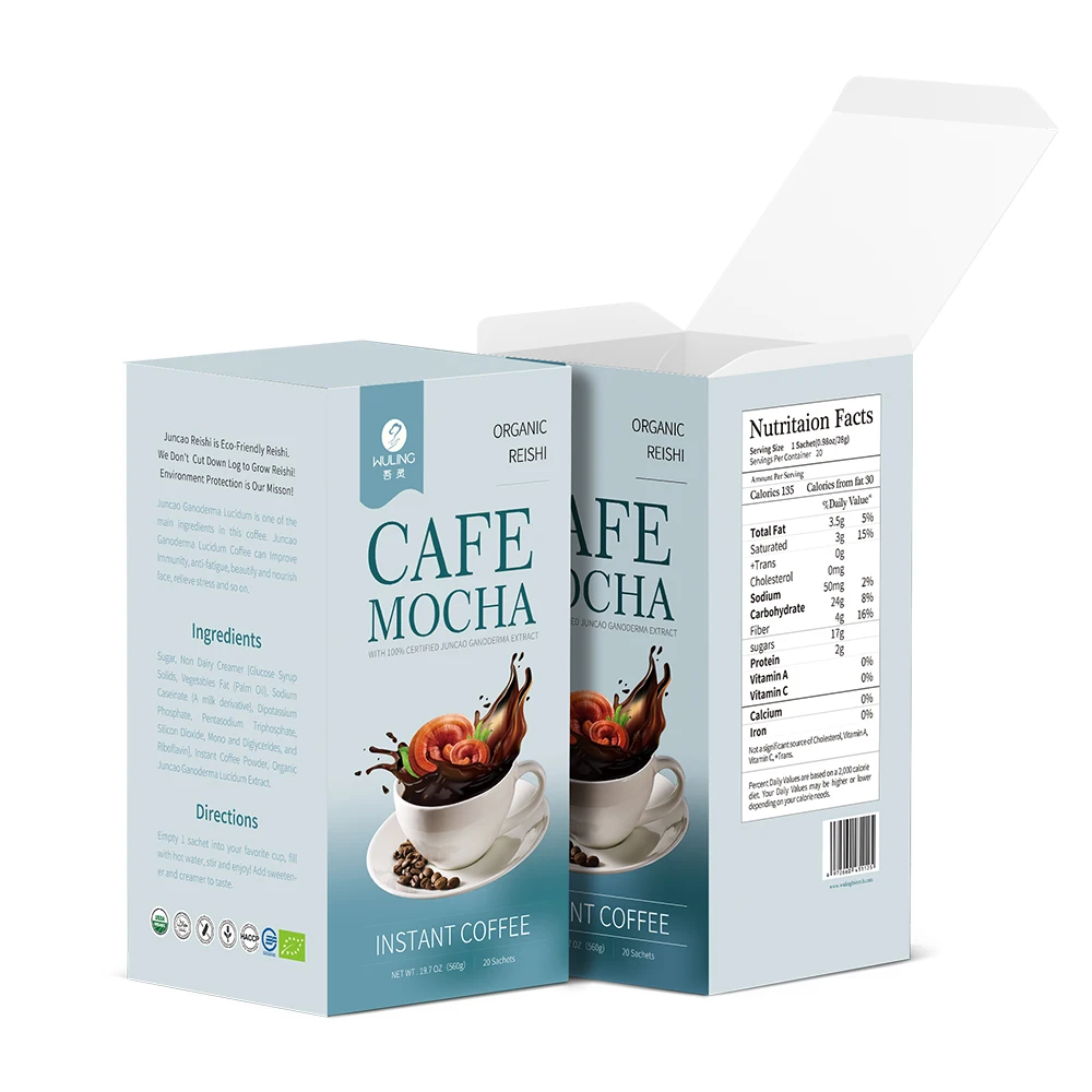 Instant Coffee with Reishi Mushroom extract mocha coffee flavor medicinal mushroom coffee