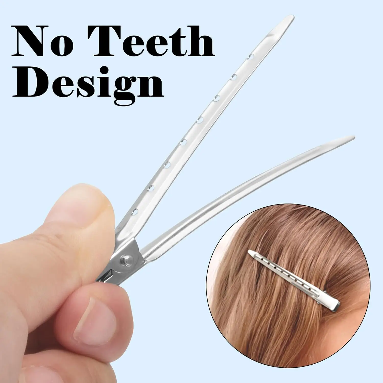 Duck Billed Hair Clips for Styling Sectioning, 3.5 inch Metal Alligator Hair Clips for Women, Pin Curl Clips for Hair