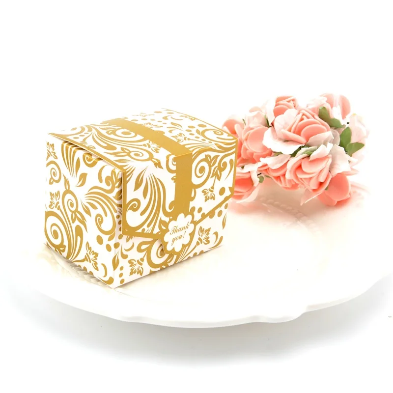 Wholesale Gold Floral Gift Boxes Candy Favor Box Wedding Party Decoration Thanksgiving Gifts