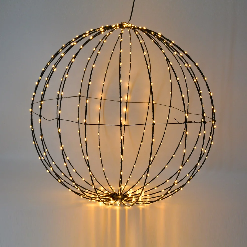 Outdoor Christmas decoration ball motif light christmas foldable led sphere