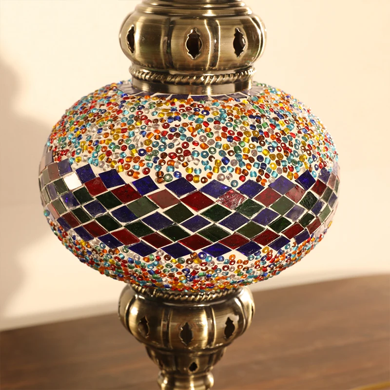 Evershining Turkish Mosaic Glass Material Art home decorative LED table lamps Moroccan Lantern YMA602-17