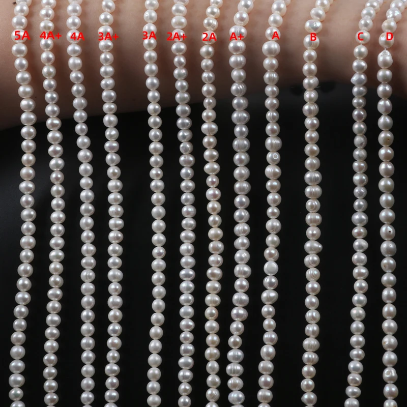 7-8mm 5A 4A 3A 2A A B C D Natural white Loose Real Fresh Water Potato Pearl Beads Strand for jewelry making