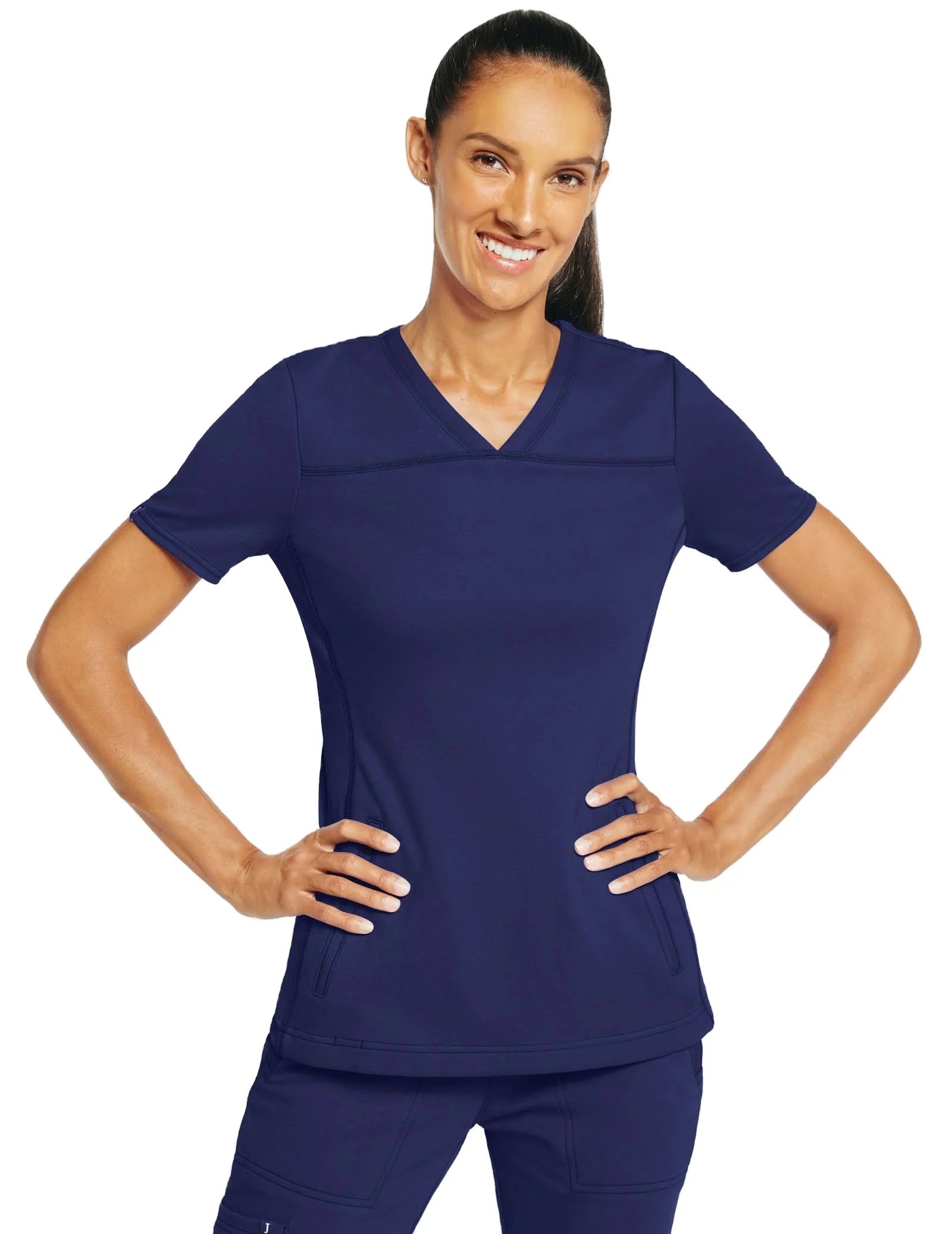White Women Zipper Front Tunic Medical Scrub Beauty Salon Spa Uniform Customized Woven Surgical Uniform Hospital Uniforms
