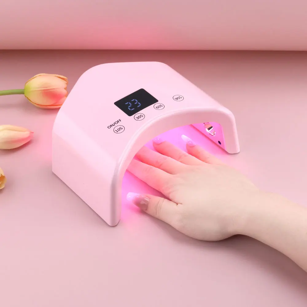 Home Use High Power 48w Wired Style Mini Led uv nail lamp red light gel machine with Smart Touch Button Timer