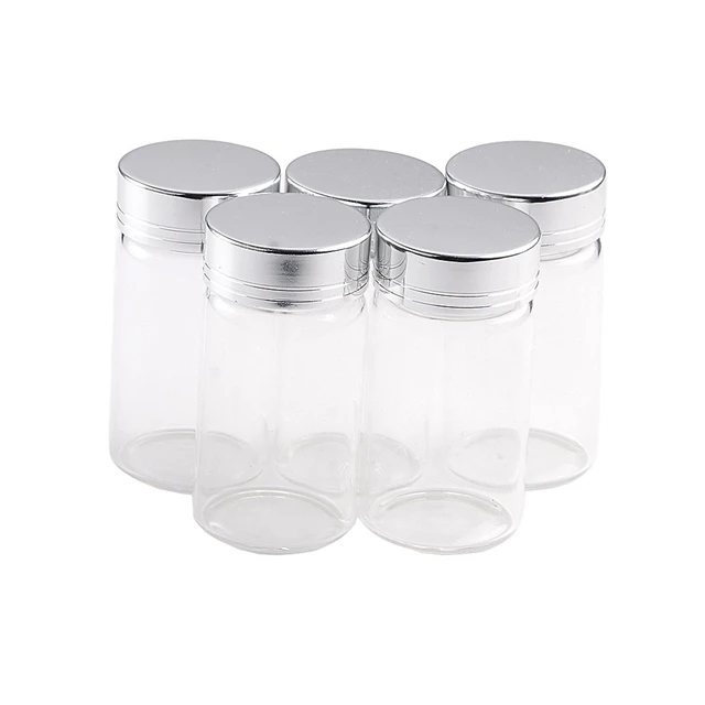 50ml Glass Bottle with Silver Screw Cover, Small Clear Bottle can Hold Food Decorations, can Customize Logo and Free Shipping