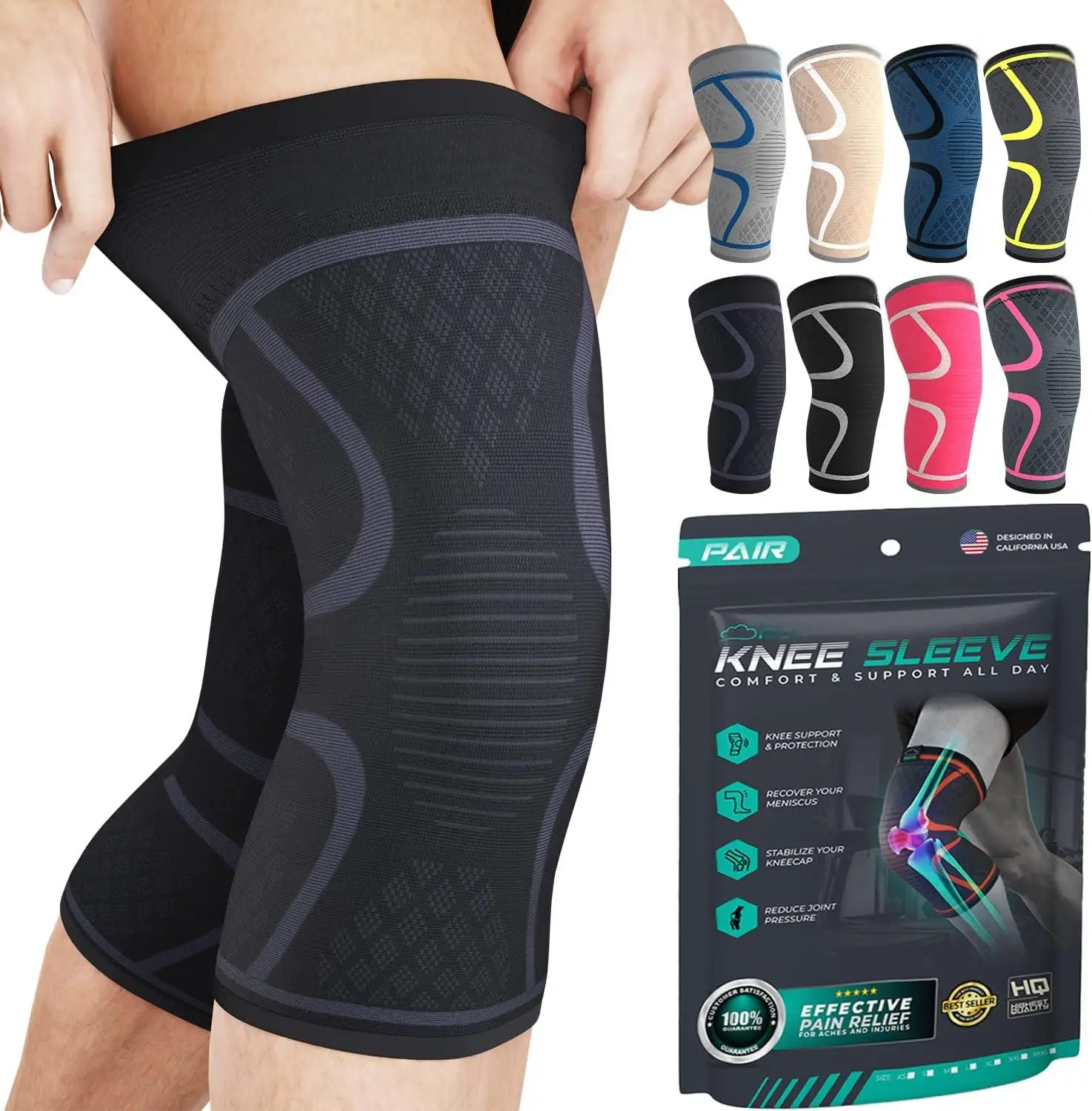 Нейлоновый компрессионный наколенник для мужчин и женщин