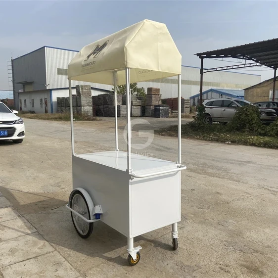 To Best Sale Stainless Steel Hand Push Food Cart Street Food Vending Cart / Hand Push Street Hot Dog Cart