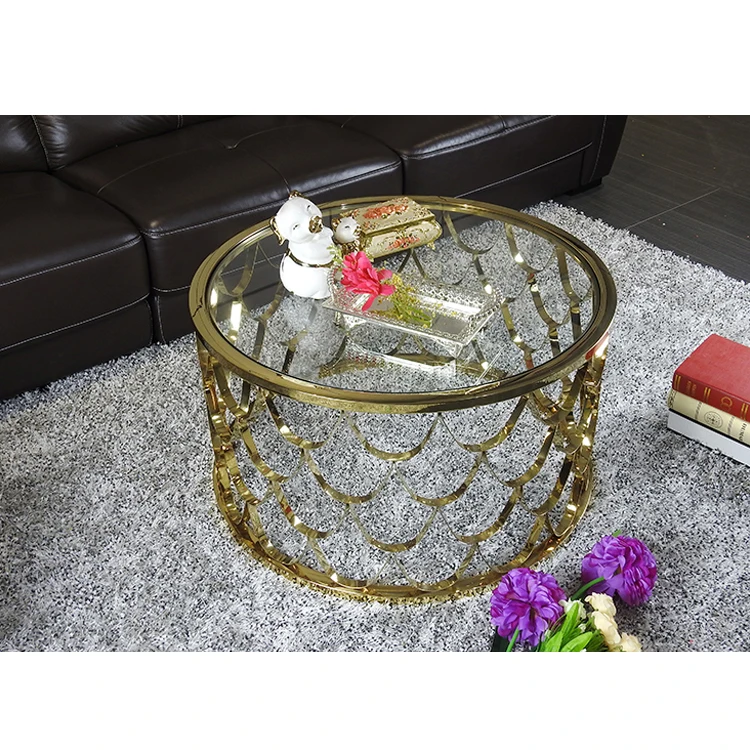 Living Room Modern Simple Nordic color customized mental round beauty coffee dining table