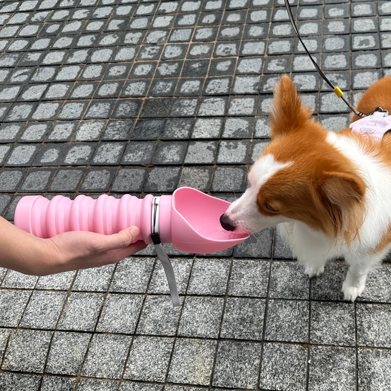 Hot Selling Trending Products New Arrivals 2024 Portable Silicone Pet Feeder Travel Dog Water Bottles With Food Container Bowl