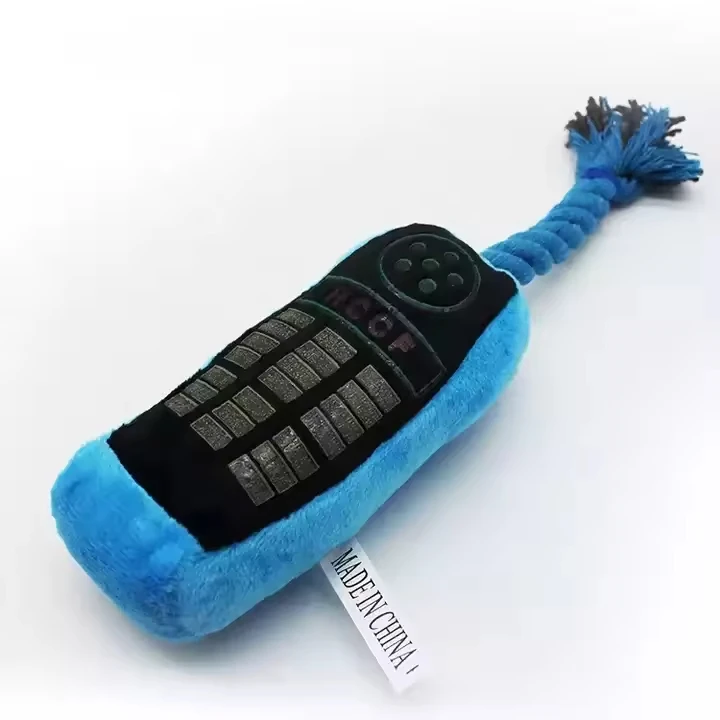 Pet Toy Plush Phone Dogs Cats Sounding Chew Toy Mobile Phone Plush Dog bite-resistant molar Chew Toys With Cotton Cord