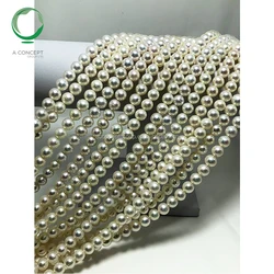 40cm 8-9mm Good Luster Nice Colour Near Round Shape White Fresh Water Pearl, pearl nucleus
