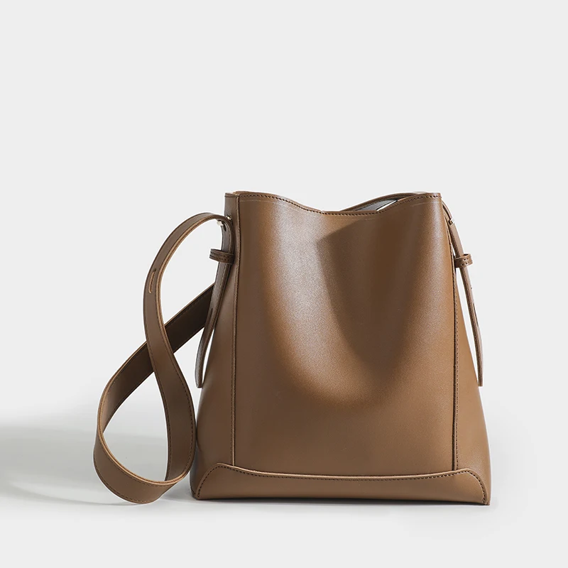 Wholesale Ladies long Strap Shoulder Bag Fashion pu leather Bucket bag handbags for women designer