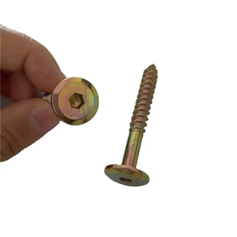 China Factory Steel Hex Socket Flat Head Wood Screw Furniture Screw for Furniture