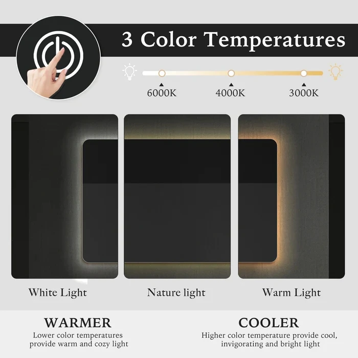 Customize led mirror with backlight anti-fog bathroom hotel mirror decorative wall mirror