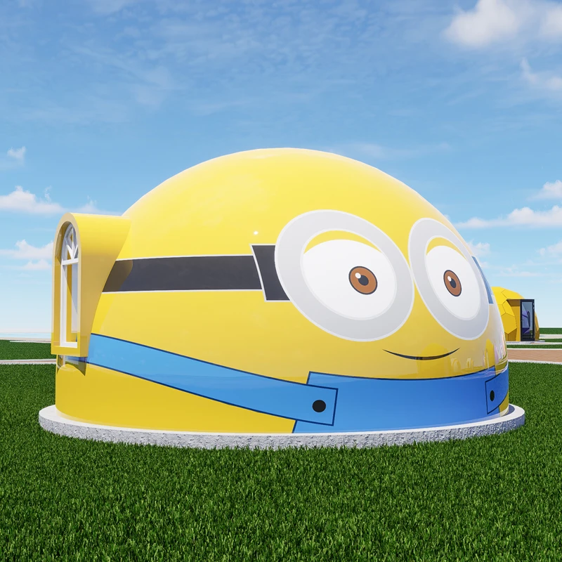 28 square meters round dome tiny house EPS foam Plastic spherical dome circular module Prefab Bubble building house