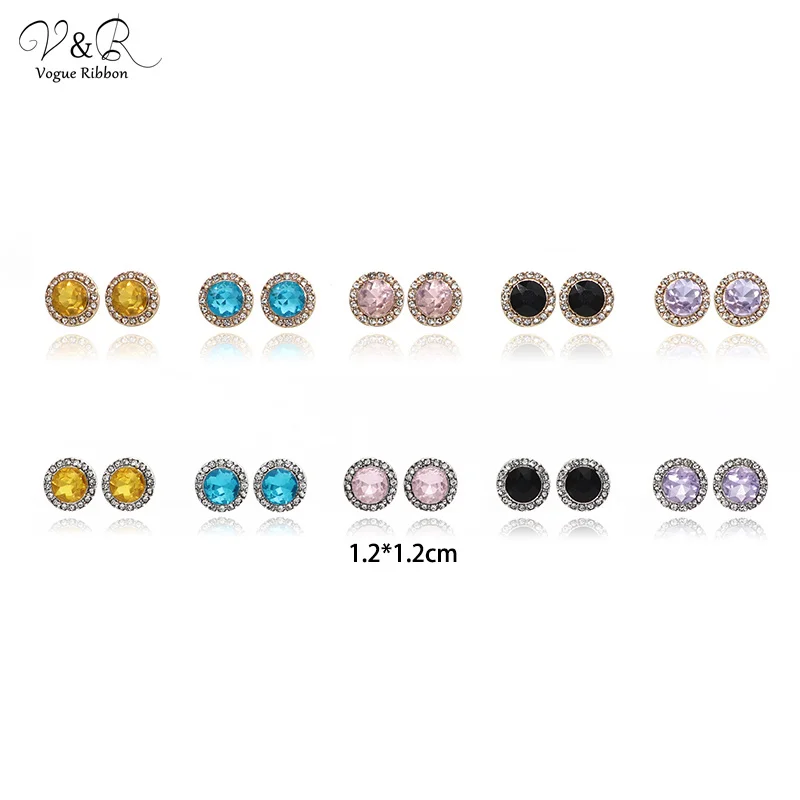 V&R Valentines Day Gifts Women Fashion Jewelry CZ Zircon earrings Diamond 925 silver Plated Rhinestone Crystal Stud Earrings